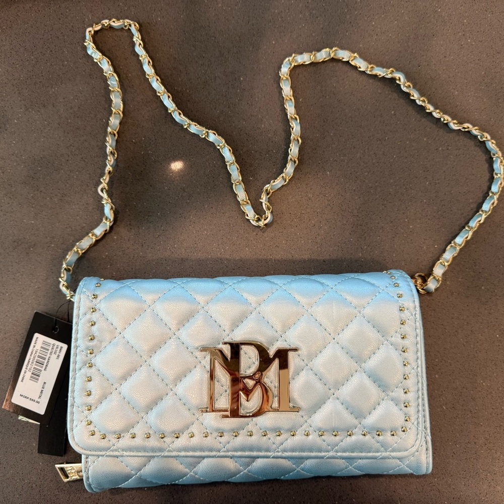 Quilted Blue Chain Bag
